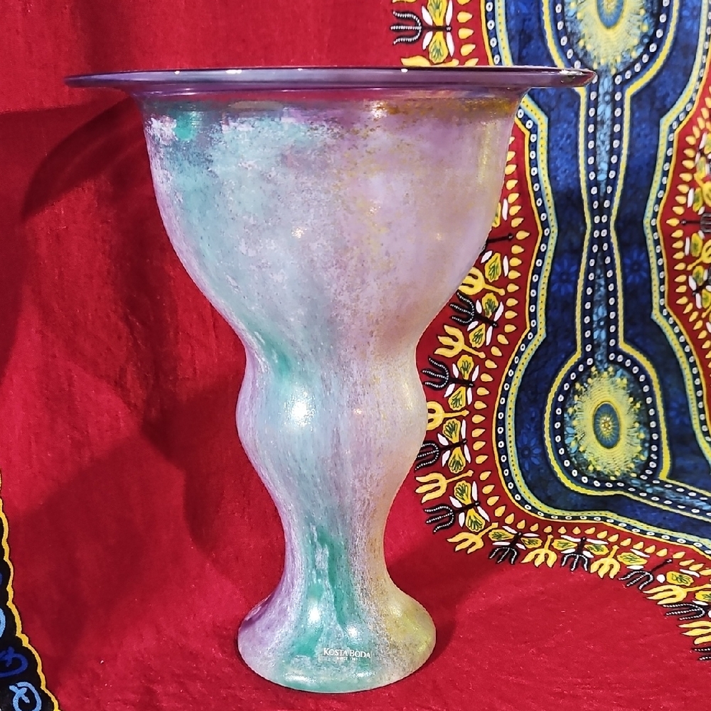 Kjell Engman Kosta Boda #49512 Iridescent Multi Color Sculptural Glass Vase